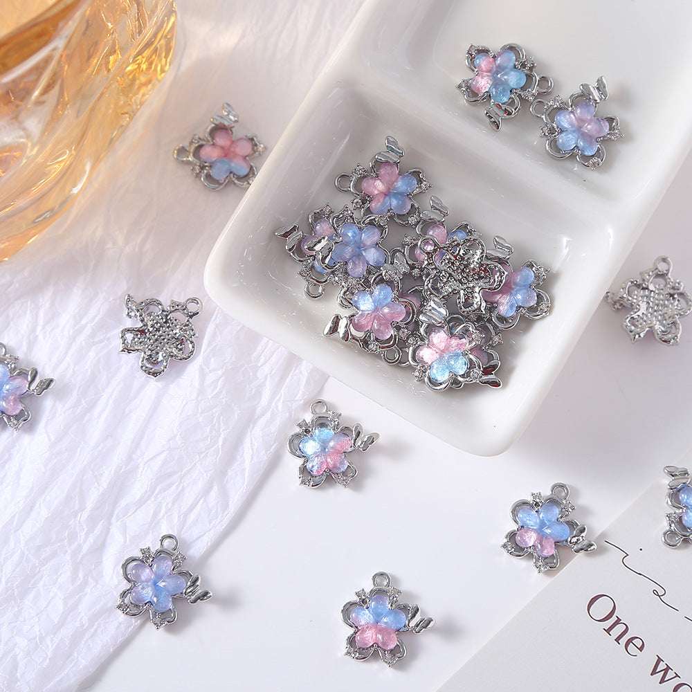 Alloy Cat Eye Colorful Butterfly Accessories Metal Beads