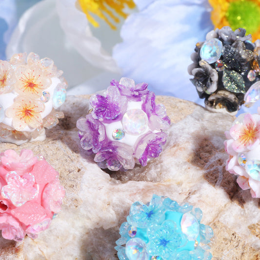 Luminous Flowers Wearable Straight Hole Epoxy Beads