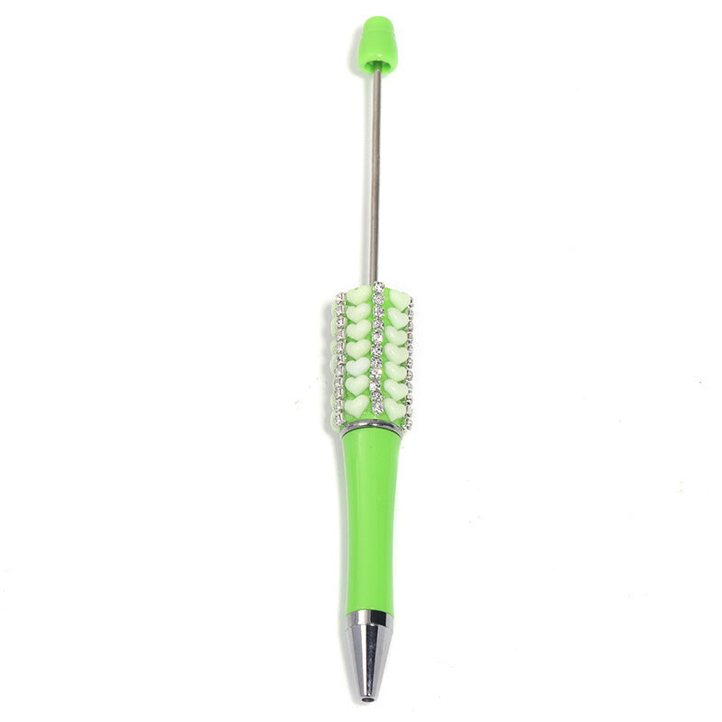 Creative Heart-Shaped Diamond-Studded Beaded Pen