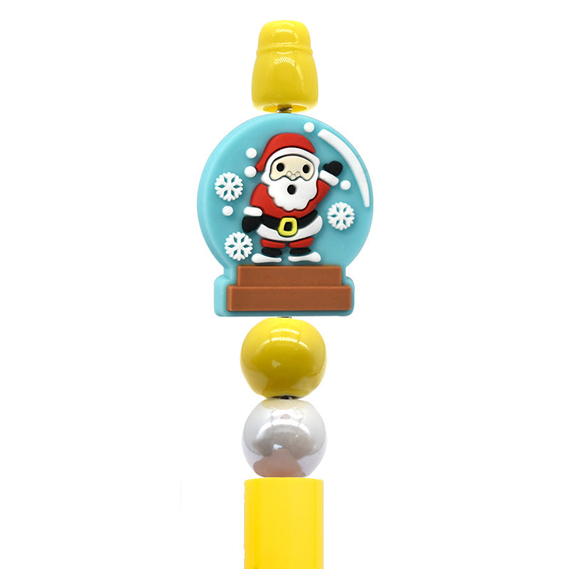 Student Stationery Colorful Beaded Pen Silicone Focal Beads