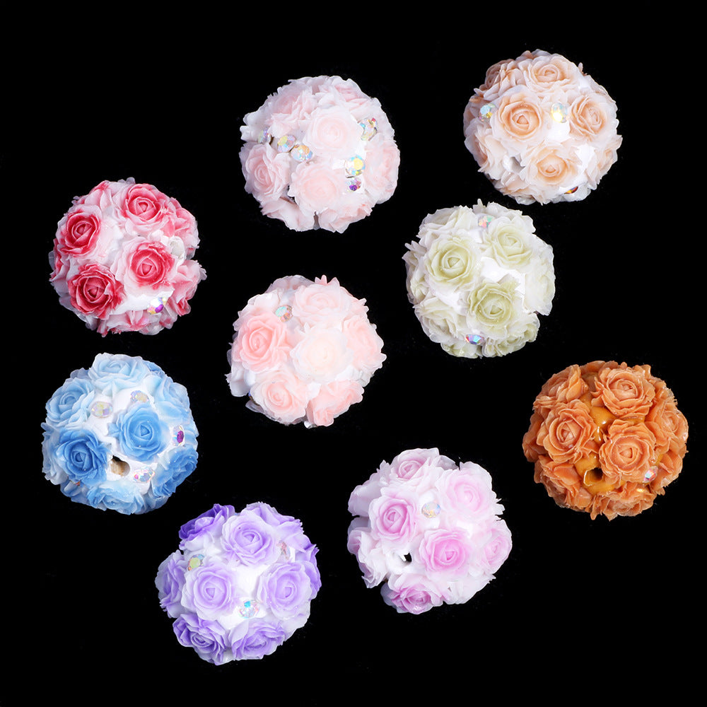 Artificial Rose Flower Cluster Ball Drill Ball