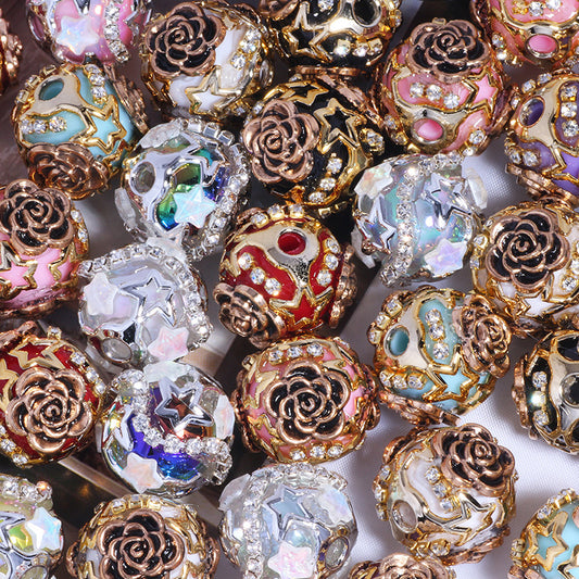 Vintage Black Gold Rose Flower Ball
