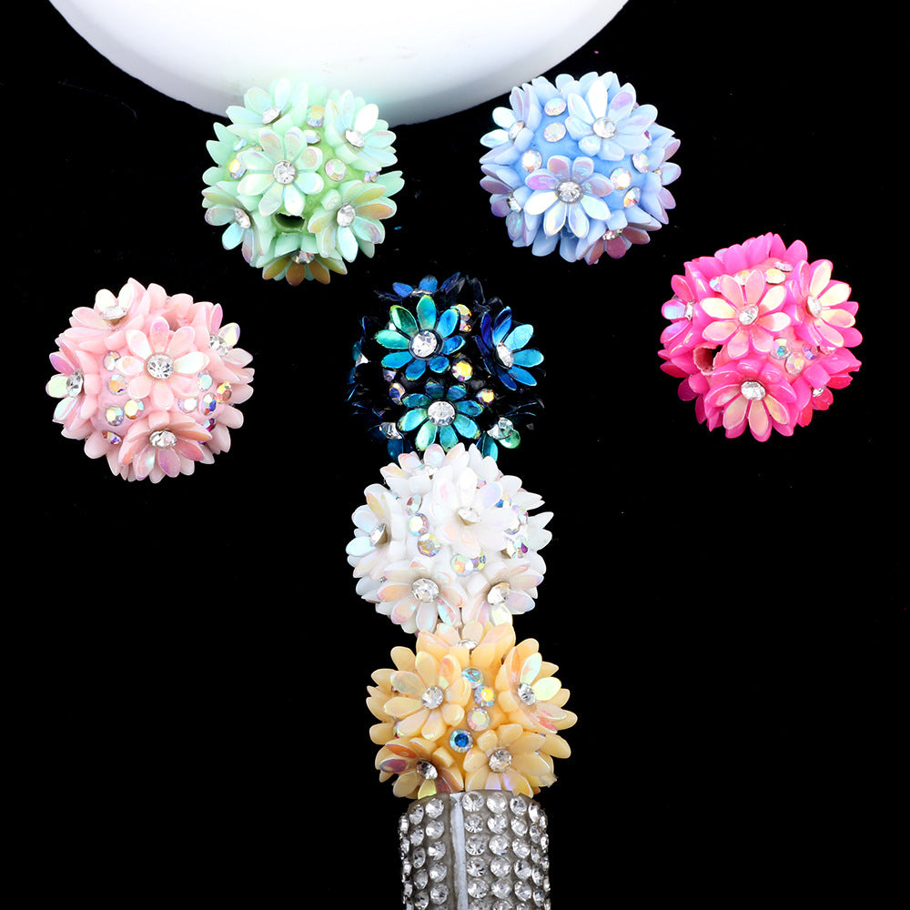 Diamond-encrusted Colorful Eight-Petal Flower Ball