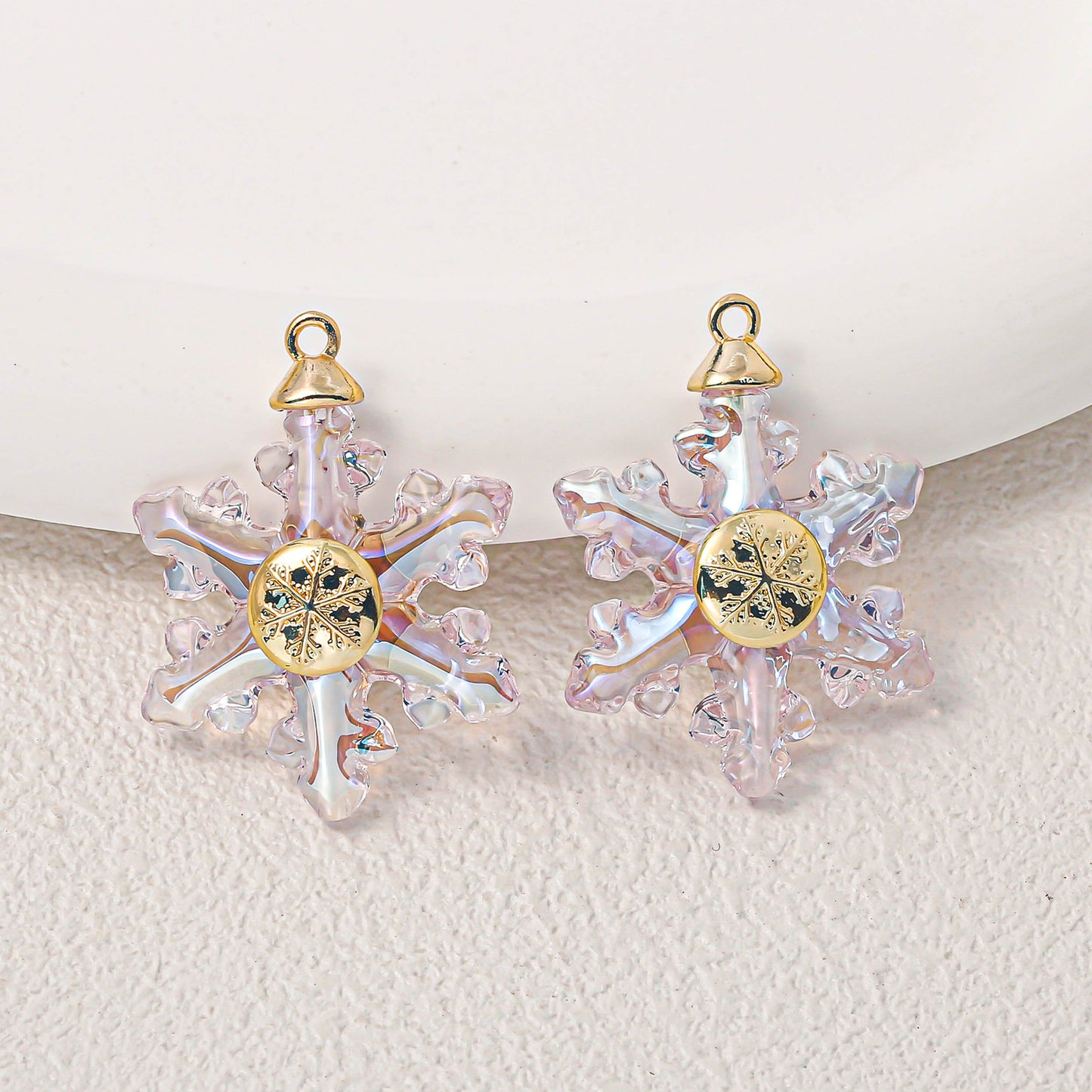 Mabe Transparent Snowflake Alloy Charm