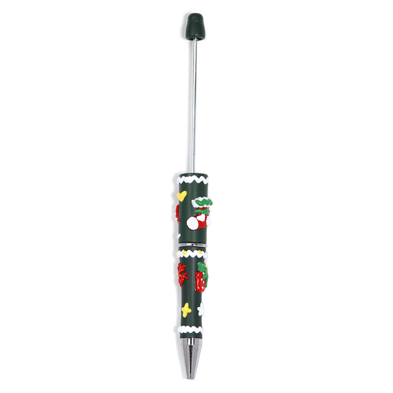 Christmas Hand Painted Beaded Pen