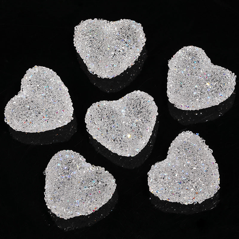 Colorful Rhinestone Soft Sugar Heart Drill Ball