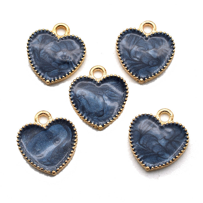 Multicolor Valentine's Day Heart Oil Drop Pendant Handmade