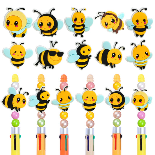 Cute Bee Silicone Focal Beads
