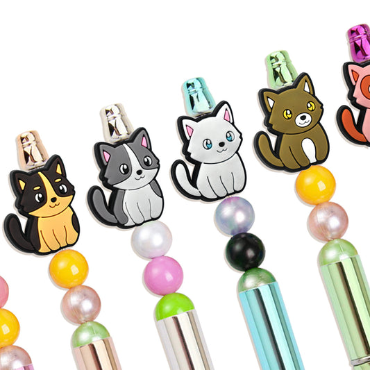 Cat Beaded Pen Silicone Focal Beads