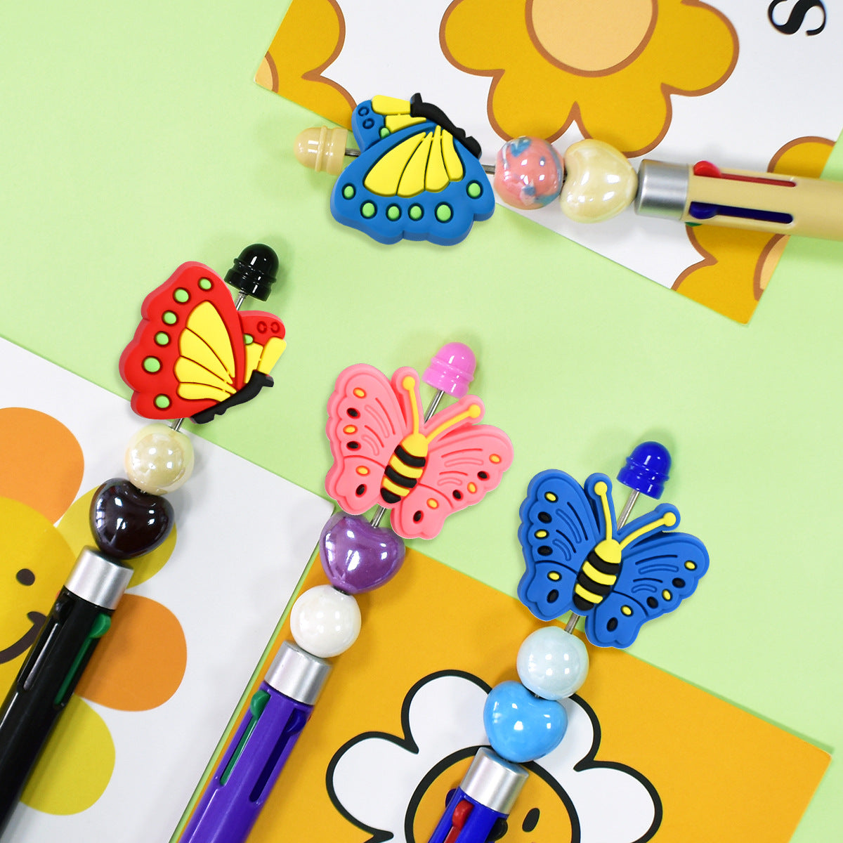 Colorful Cartoon Butterfly Series Silicone Focus Beads Silicone Focus Beads