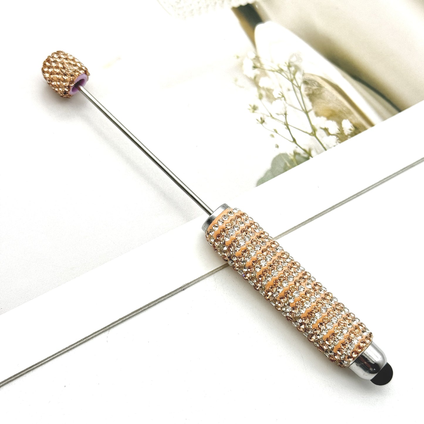 Touch screen Striped Full Diamond Beaded Pen