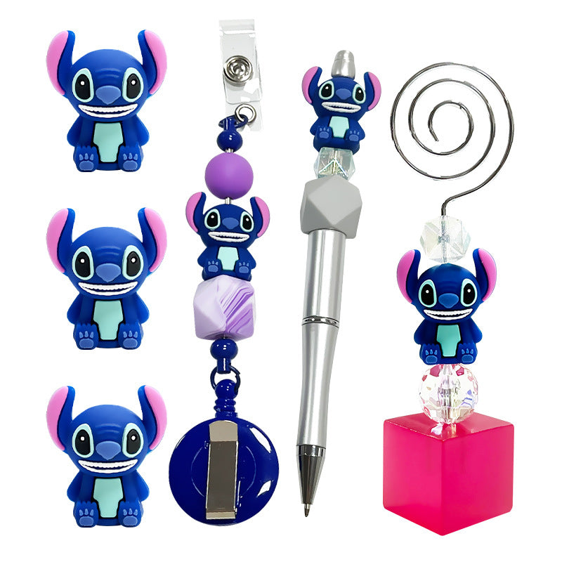 3D Blue Doll Silicone Focal Beads