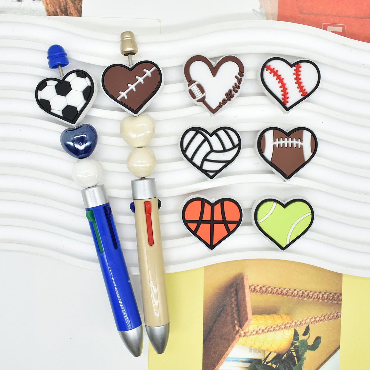 Sports Series Silicone Focal Beads