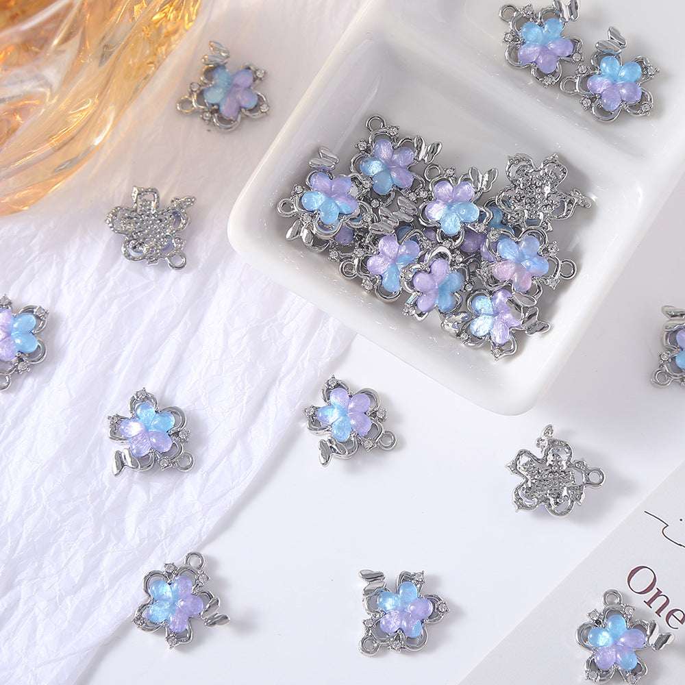 Alloy Cat Eye Colorful Butterfly Accessories Metal Beads