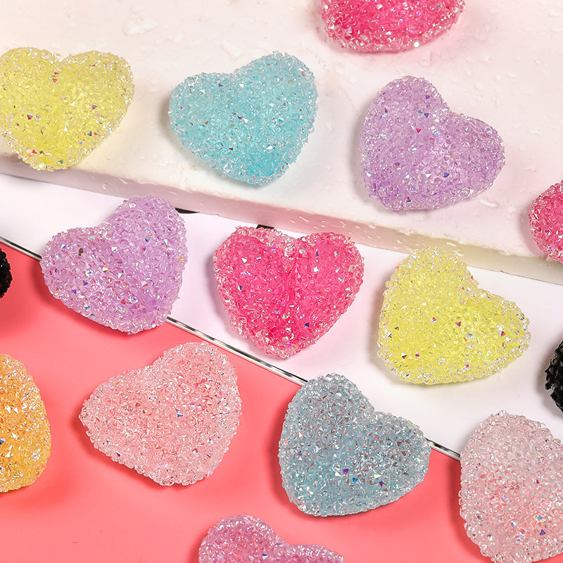 Colorful Rhinestone Soft Sugar Heart Drill Ball