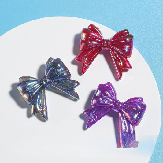 Dark Straight Hole through Hole Ribbon Bowknot Beads