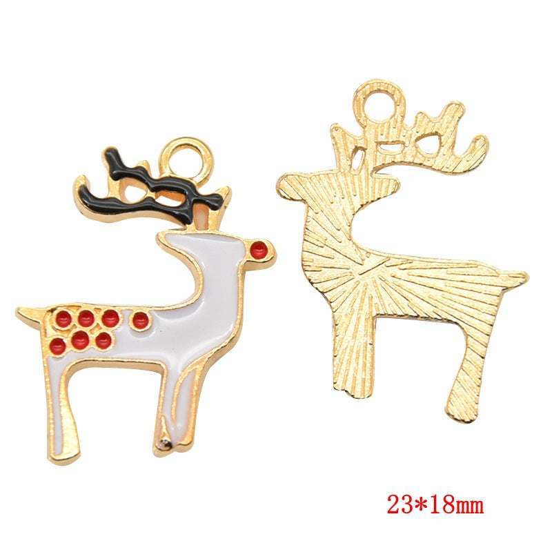 10 Pcs Christmas Series Alloy Hanging Ornaments