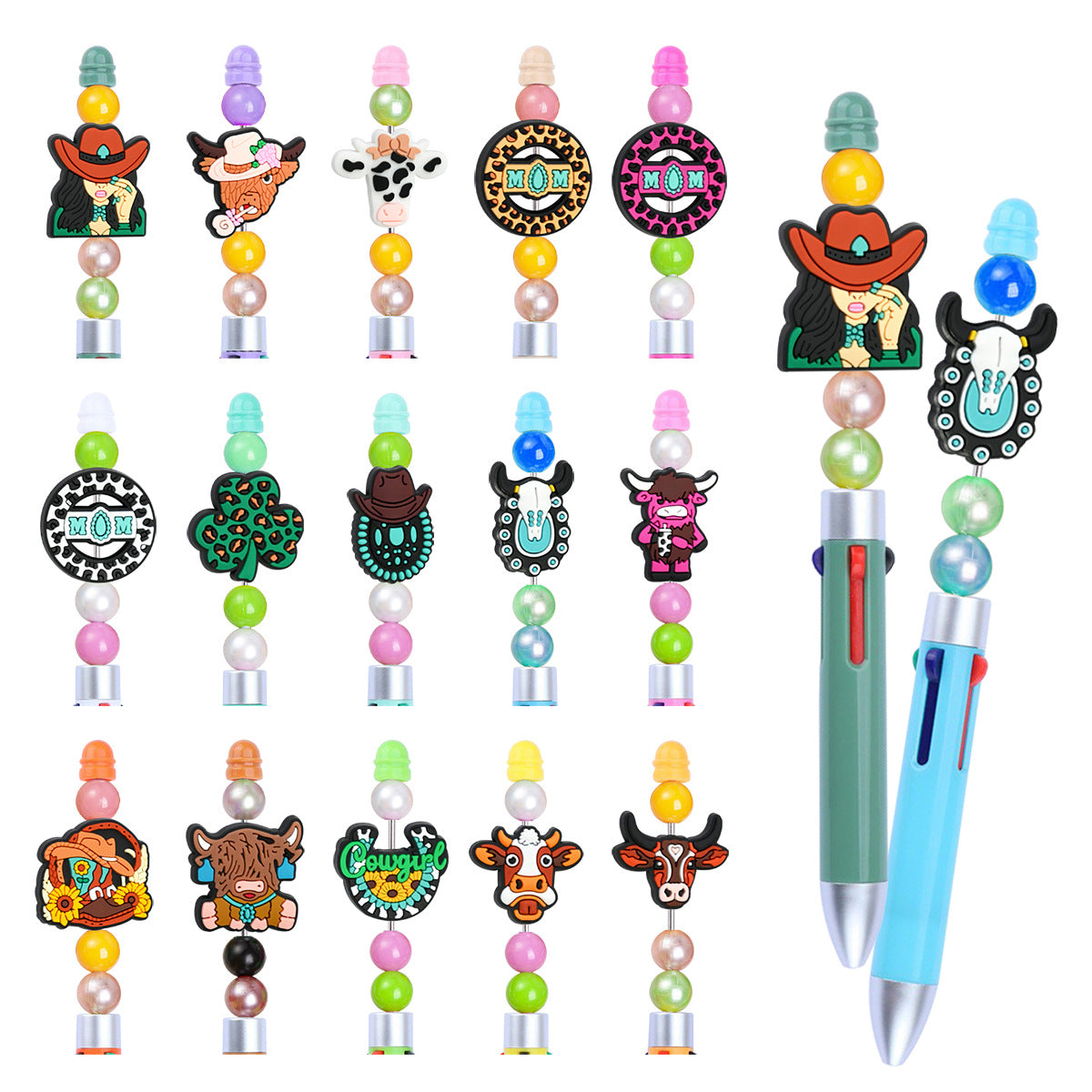 Cartoon Cowboy Series Silicone Focal Beads