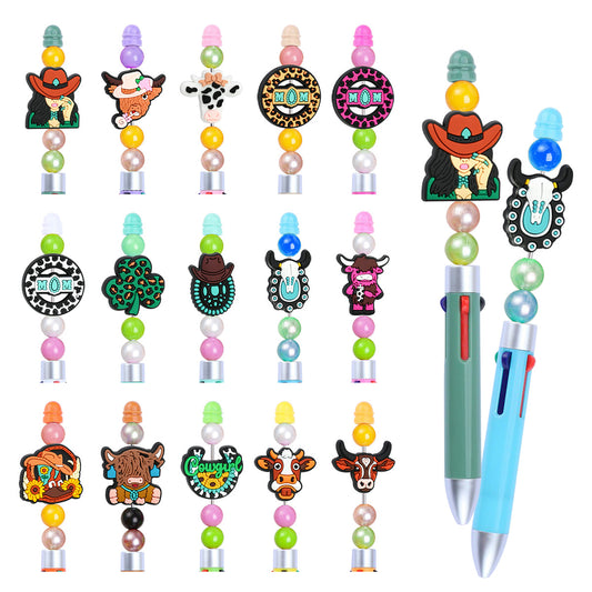 Cartoon Cowboy Series Silicone Focal Beads