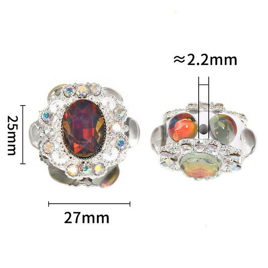 Double-sided Rhinestone Oval Soft Clay Beads