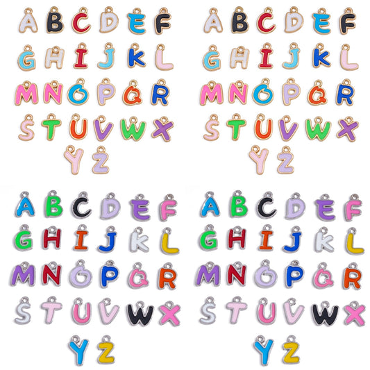 100 pcs Colorful Single-Sided Mixed Color 26 English Alphabet Pendants