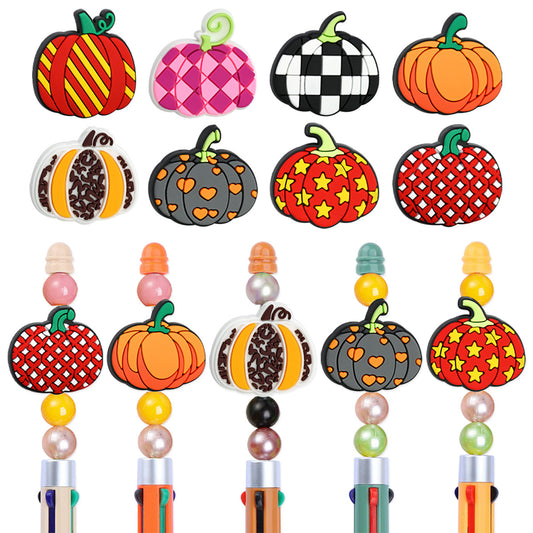 Halloween Pumpkin Silicone Focal Beads