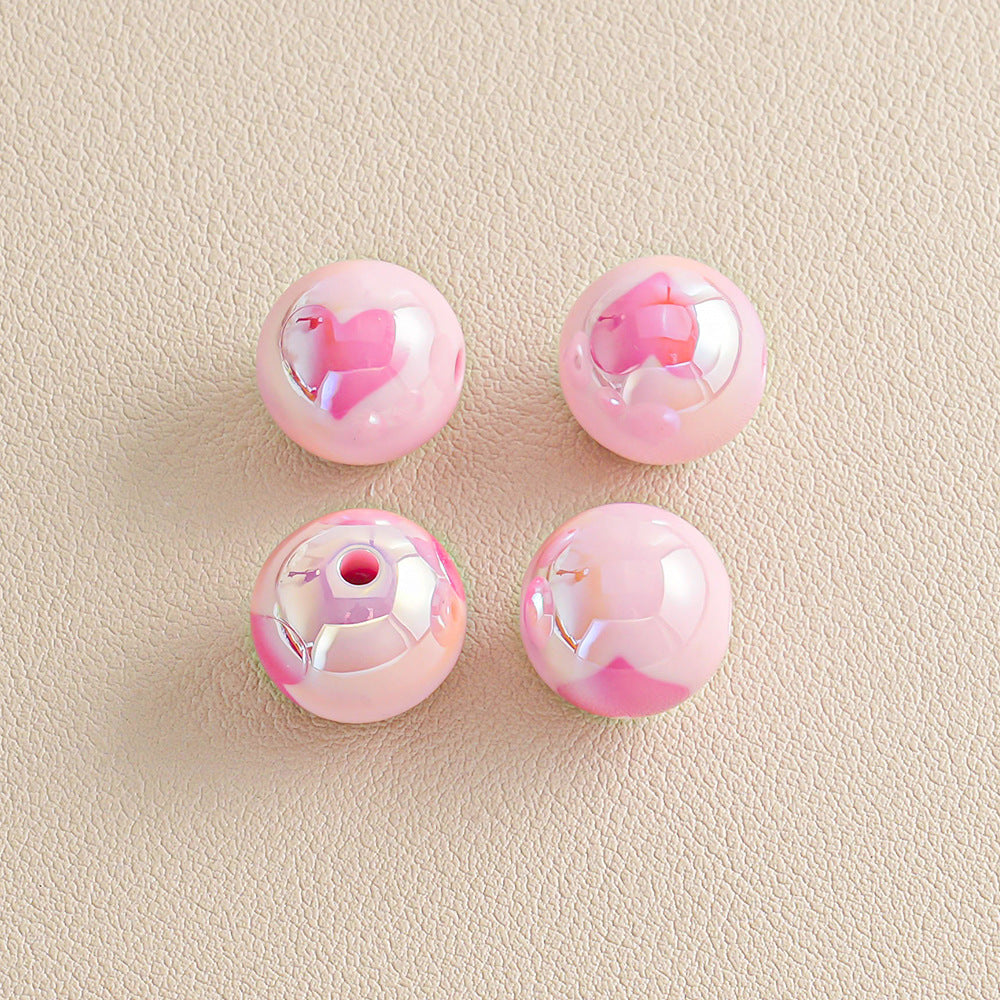 16mm Heart-shaped Straight Hole Round Beads