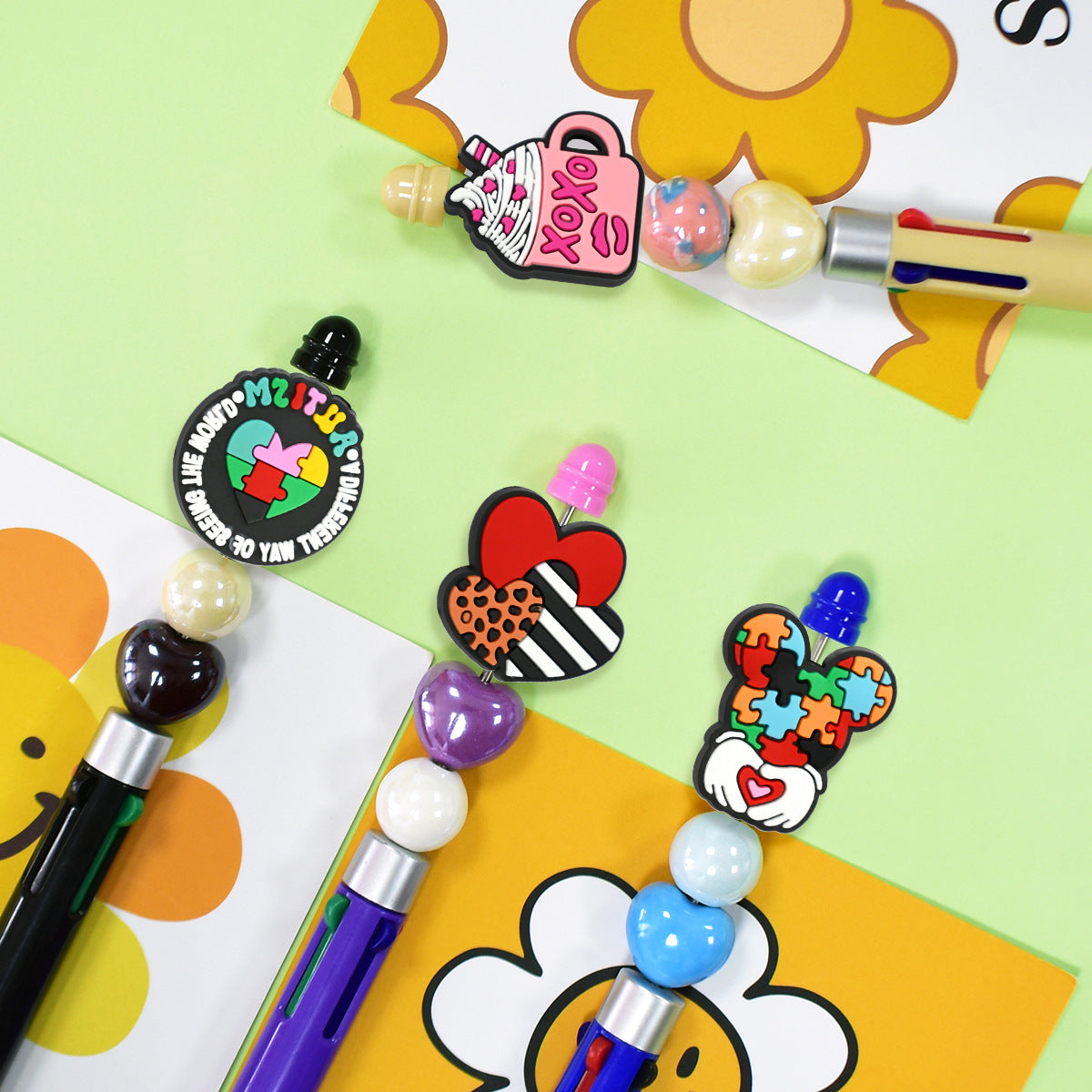 Heart Shape Silicone Focus Beads