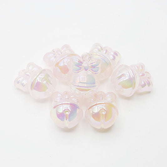 Acrylic Cloud Pattern Bell with Hanging Hole and Color-plated Loose Beads diy Handmade Beaded Phone Chain Car Hanging Keychain Decoration