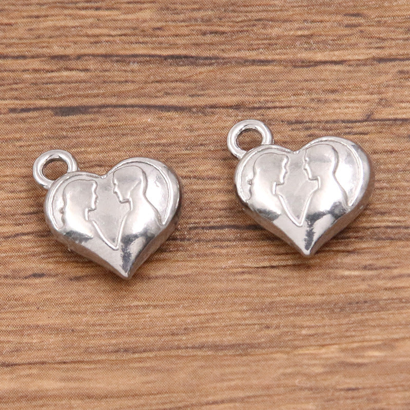 4 Styles 2 Colors Stainless Steel Gold Vacuum Plating Charm Bowknot Hat Heart Pendant