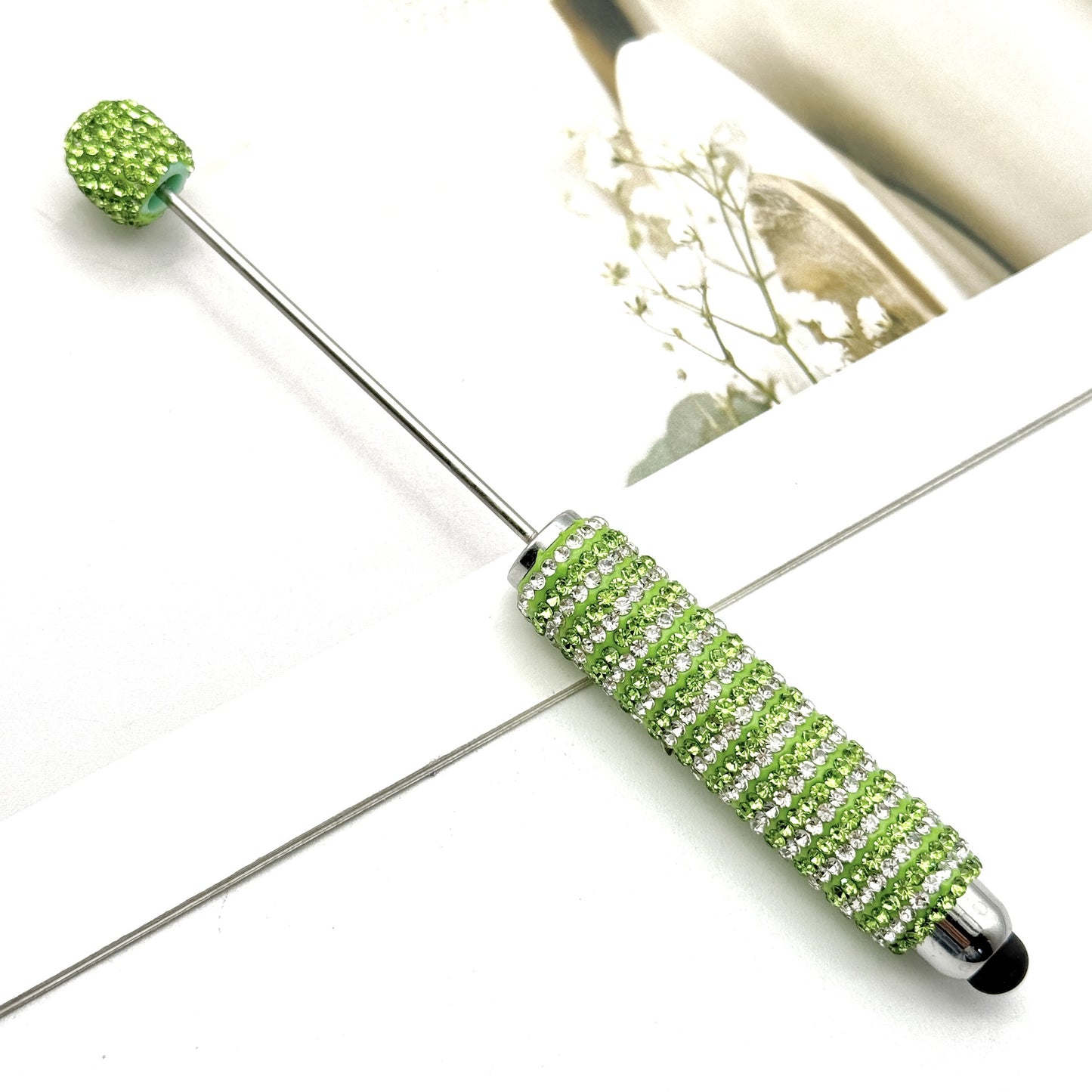 Touch screen Striped Full Diamond Beaded Pen