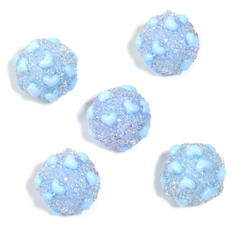 Sparkling Rhinestone Sugar Heart Full Diamond Beads