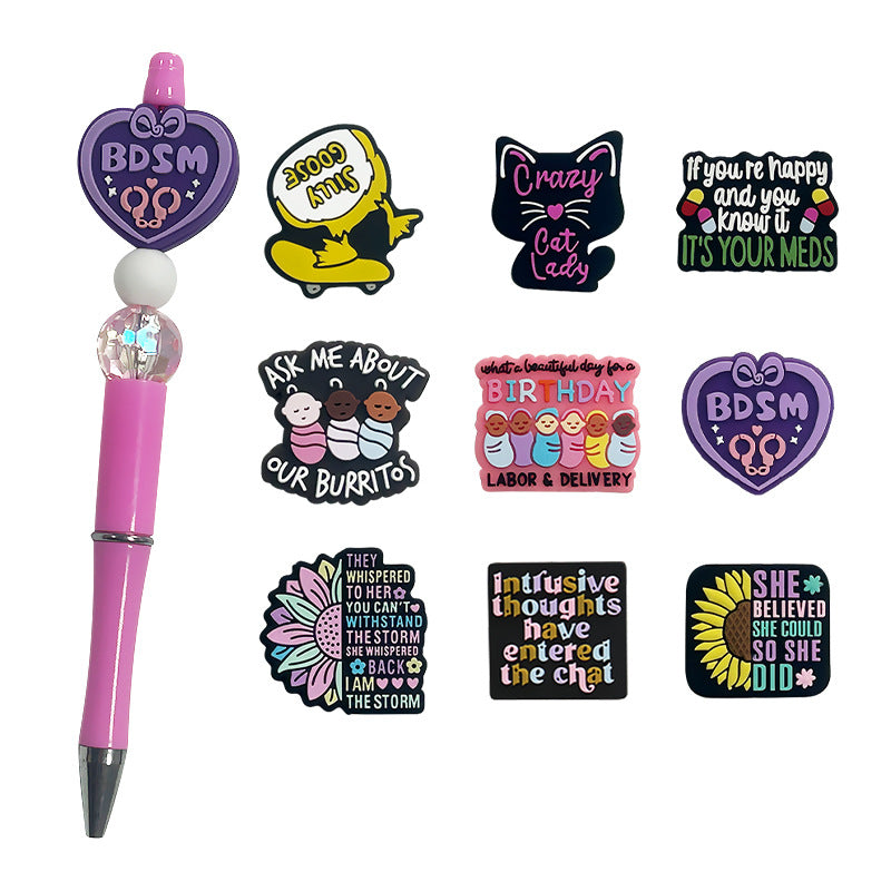 Silicone focal Beads Cartoon English Letter Soft Beads