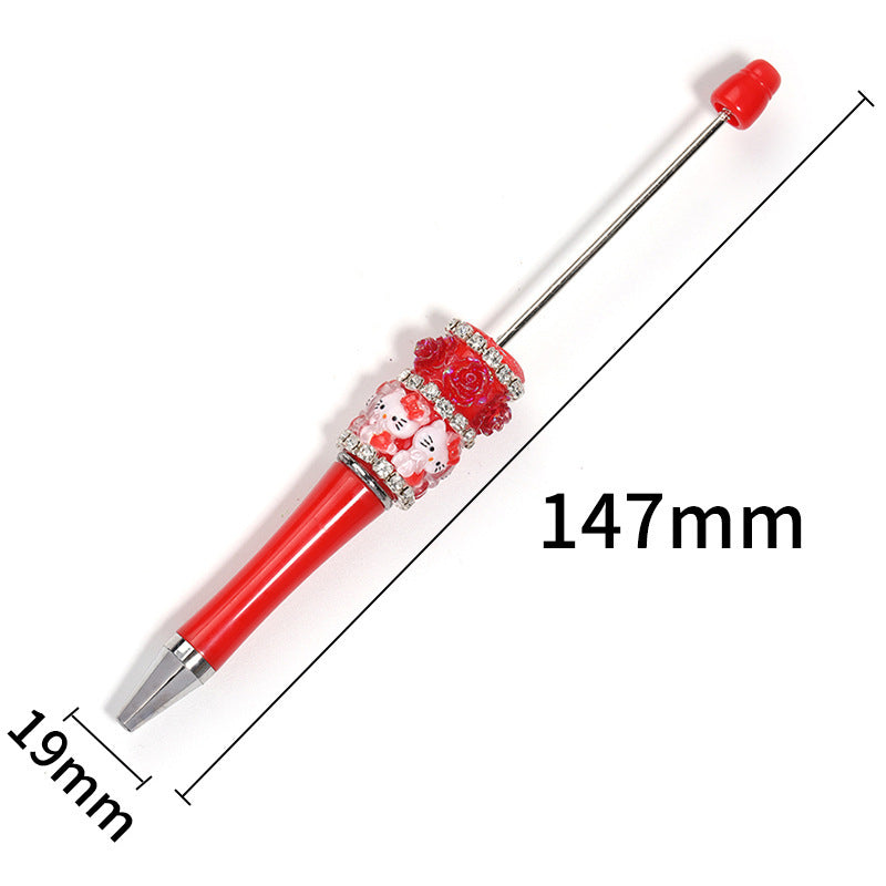 Cartoon Stress Relief Flower Beaded Pen