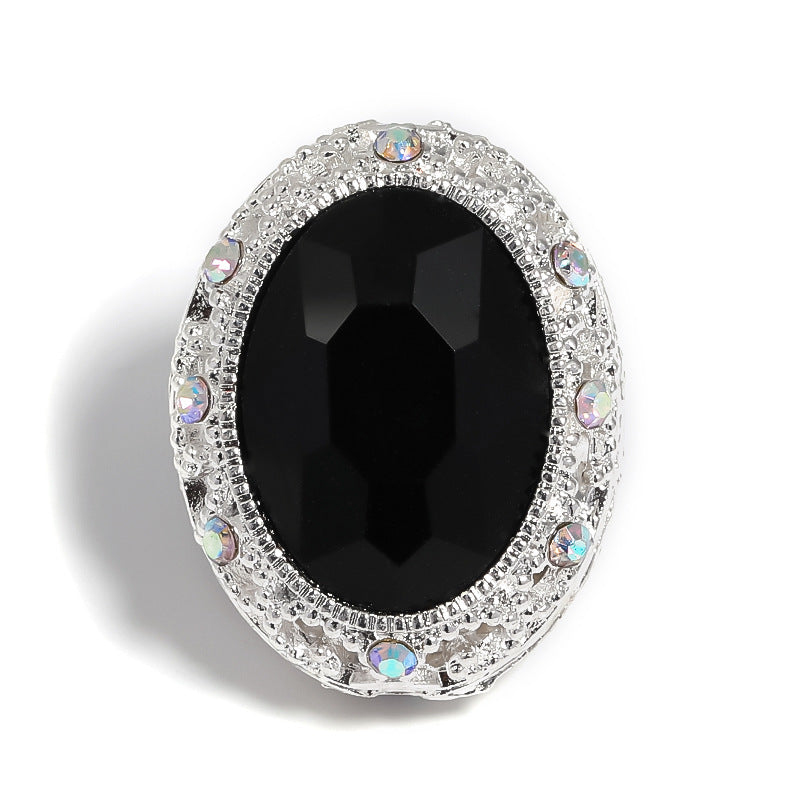 Colorful Oval Rhinestone Through-Hole Beads Heart-Shaped Beads