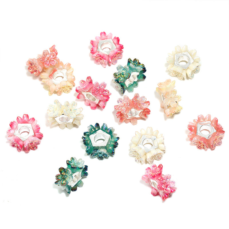 Resin Flower Spacers Beads