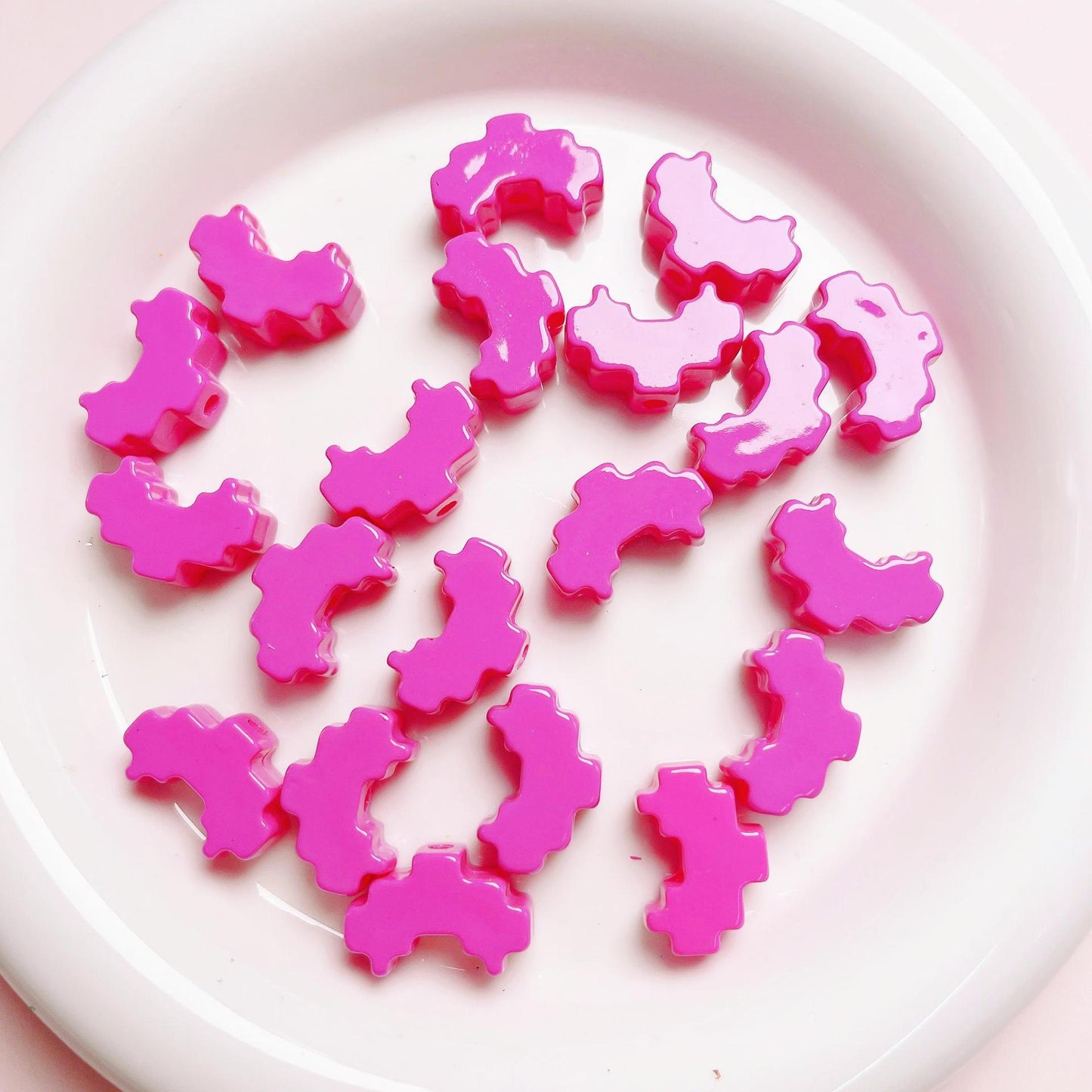 Pixel Heart Beads Enamel Acrylic Beads