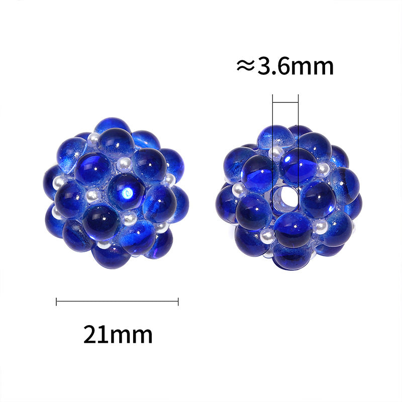 Simple Colorful Glass Beads Fashion Loose Beads