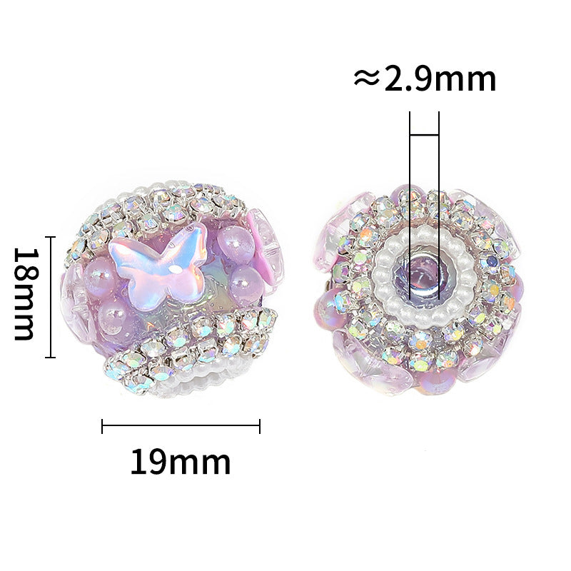Butterfly Pearl Diamond Ball Rhinestone Chain Beads
