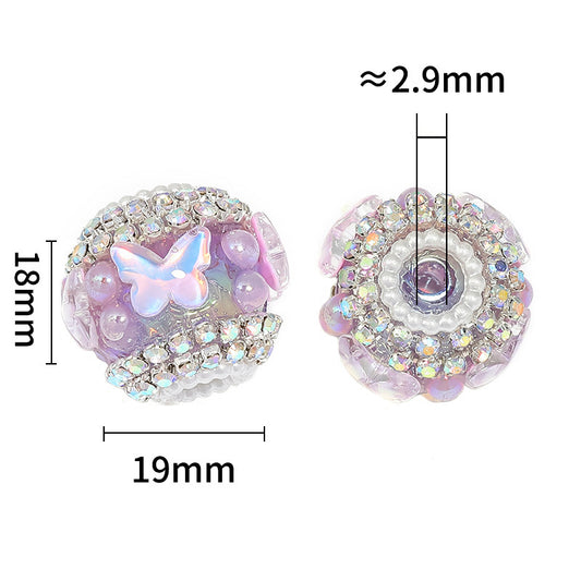 Butterfly Pearl Diamond Ball Rhinestone Chain Beads