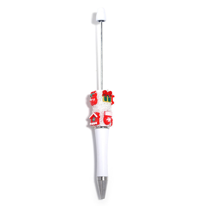 Christmas Flower Stringed Pearls Pen
