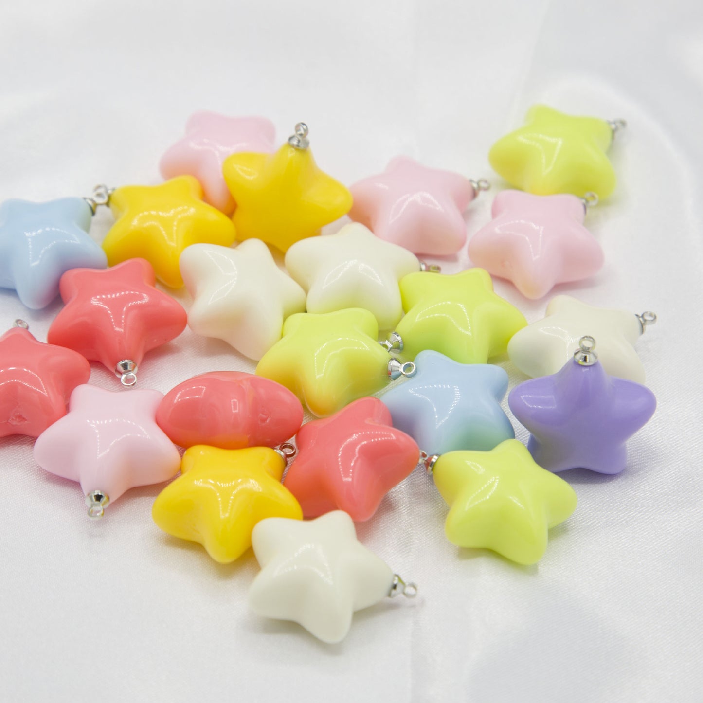 Macaron Candy Color Fat Star Pendant Bracelet Keychain Phone Chain DIY Wholesale of Accessories and Materials