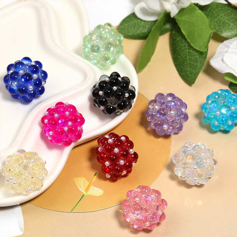 Simple Colorful Glass Beads Fashion Loose Beads