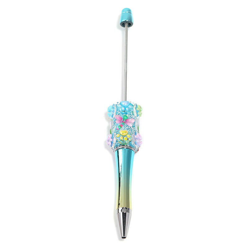 DIY Beaded Pen Cartoon Cat's Paw Ballpoint Pen Starry Granulated Sugar Pen