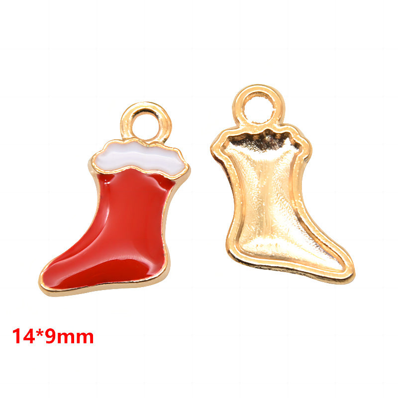 10 Pcs Christmas Series Alloy Hanging Ornaments