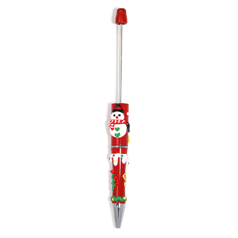 Christmas Hand Painted Beaded Pen