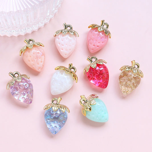 1pcs Acrylic Crystal Transparent Large Strawberry Pendant