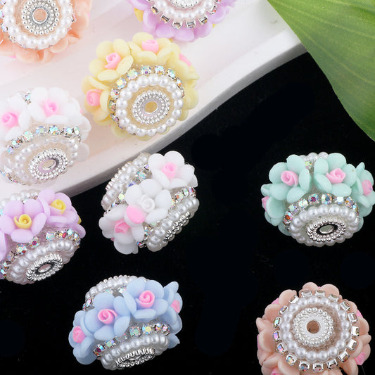 Flower Beads Flower Flat Beads Round Barrel Drill Balls