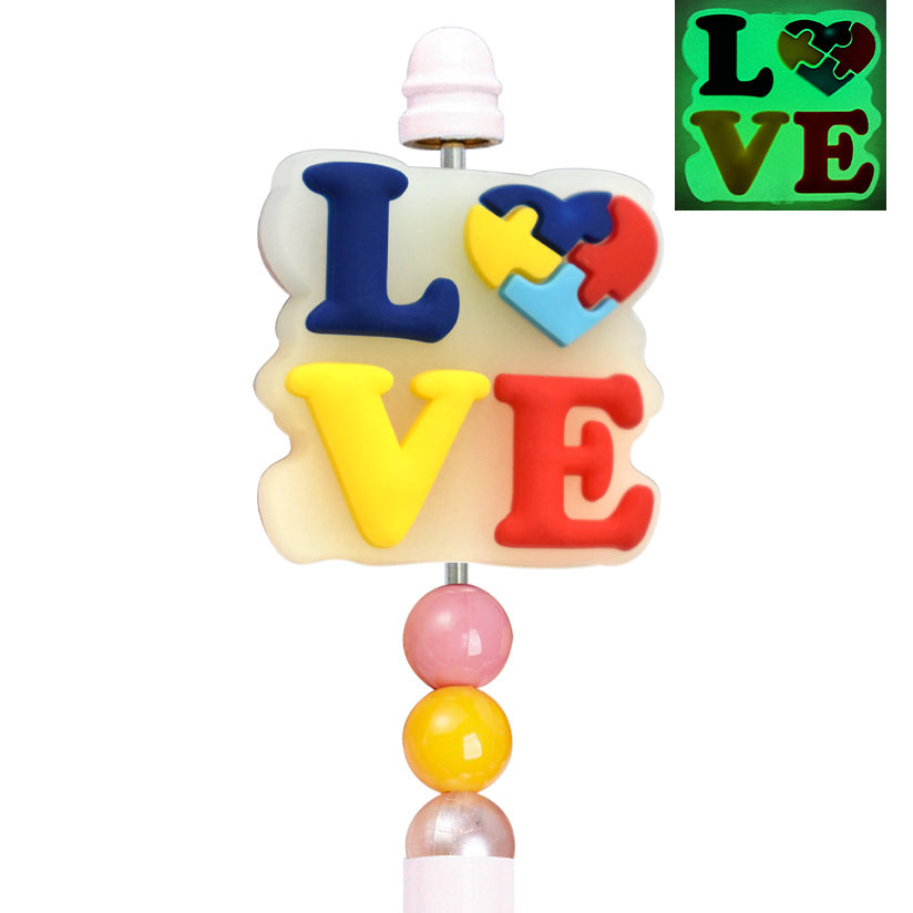 Fluorescent Autism Theme Series Silicone Focus Beads Silicone Focus Beads