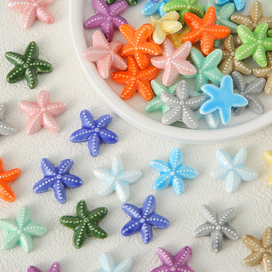 Starfish Perforated Beads Handmade Ceramic Beads